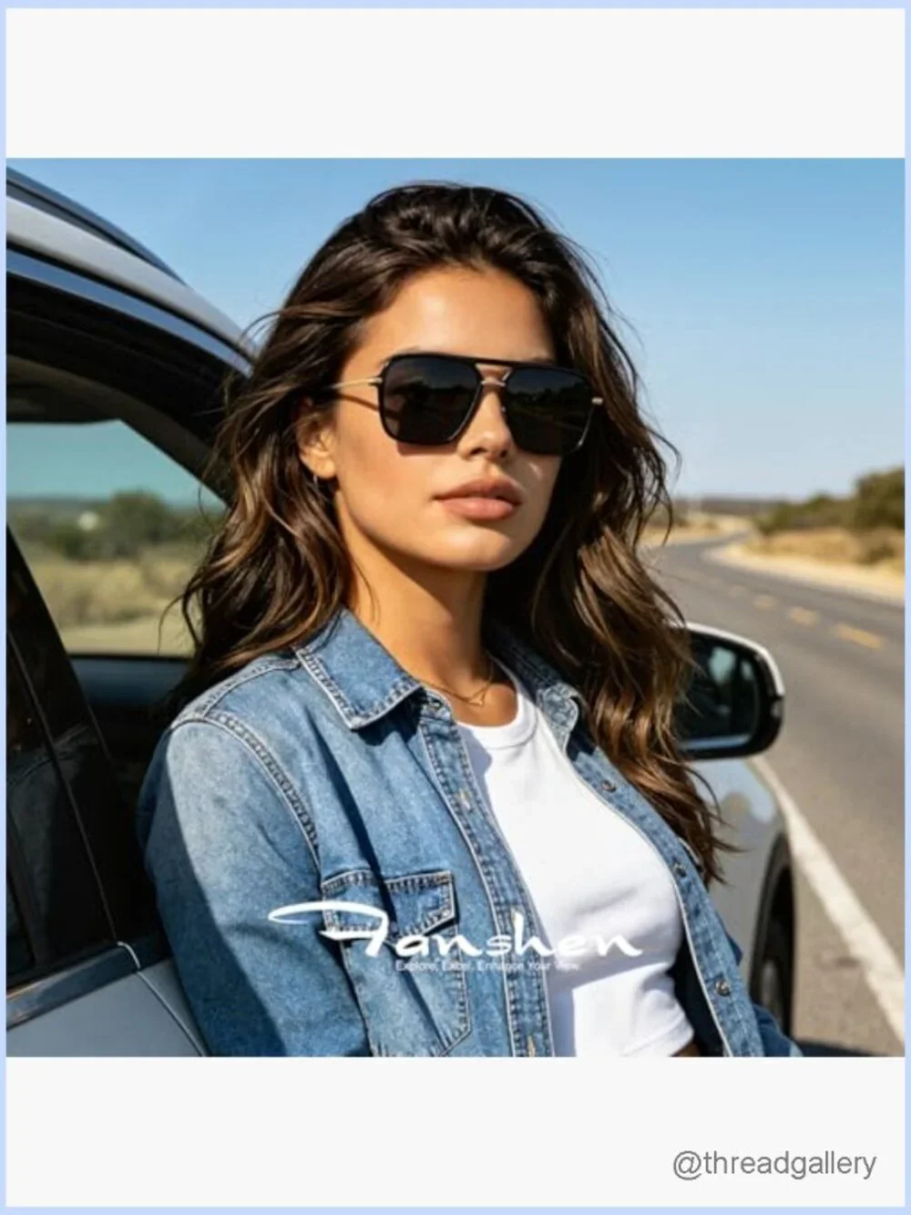 Square Aviator Polarized UV Sunglasses for Driving Travel